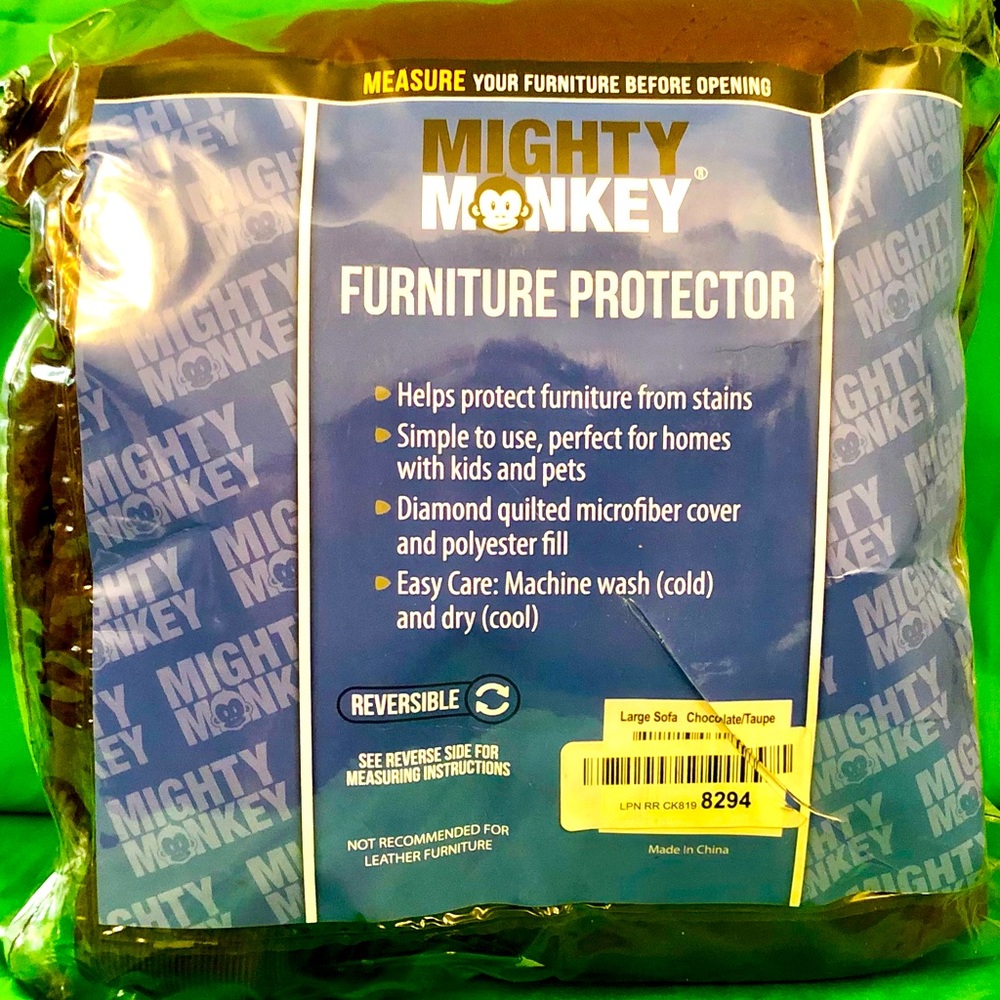 Mighty monkey sofa protector!